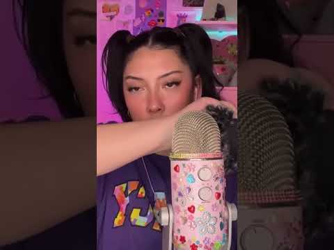 scratching the inside of my fluffy mic cover #asmr #asmrshorts