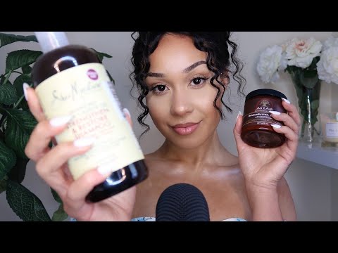 ASMR HAIR CARE ROUTINE 💜| TAPPING ON HOLY GRAIL HAIR PRODUCTS W/ SOFT WHISPERS