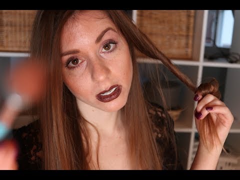 ASMR Mean Sister does your Christmas Makeup - gum chewing - soft spoken