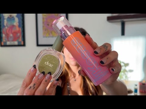 ASMR trying trendy treats on you 🌺 skincare & hair oil (layered sounds, facial, hair brushing)