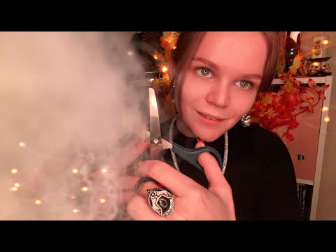 Asmr  🕸️ Your Hair is a Spider Web , UpClose Haircut with Wet Mouth Sounds