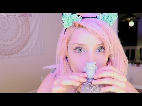 ASMR ♡ Eating Cherries // Kissing // Chewing on Cute animals