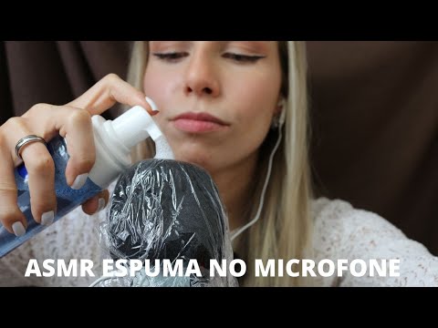 ASMR ESPUMA NO MICROFONE -  Bruna ASMR