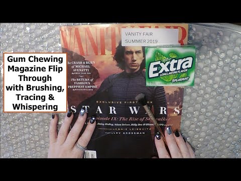 ASMR Gum Chewing Magazine Flip Through. STAR WARS. Whisper, Trace & Brush.