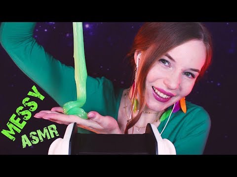 Fun ASMR Slime: Giggles and Weird Faces - Sticky Sounds, Sticky Ear Massage, Whispers
