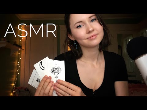 ASMR~Friend Gives You A Fake Tattoo (whispers, tapping, scissors, plastic) + read the description!
