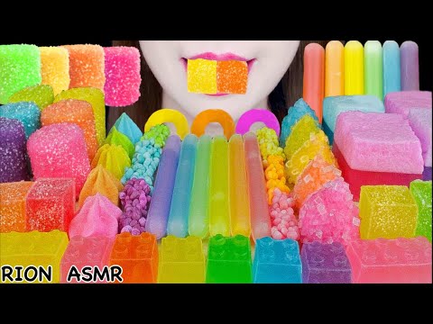 【ASMR】RAINBOW DESSERTS🌈 FROZEN NIK-L-NIP WAX CANDY,LEGO BLOCK KOHAKUTO MUKBANG 먹방 EATING SOUNDS