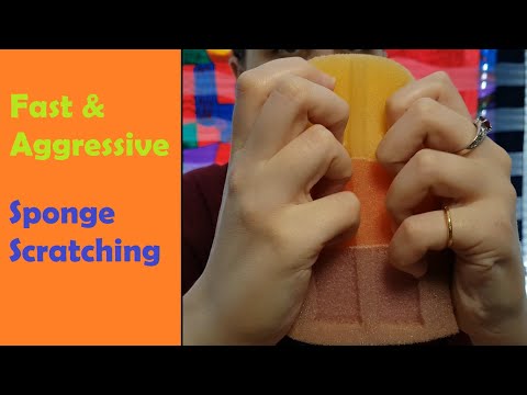 ASMR Fast & Aggressive Sponge Scratching All Around Your Head - Loud & Intense Sounds! (No Talking)