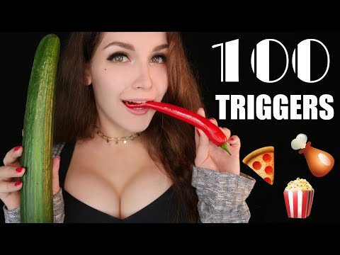 🍗ASMR 100 TRIGGERS in 10 minutes with Eating for Tingles 🌙✨ АСМР 100 ТРИГГЕРОВ за 10 МИНУТ с едой