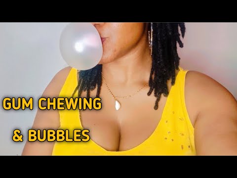 CHEWING GUM & BLOWING BUBBLES - ASMR [satisfying sounds]