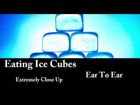 Binaural ASMR Eating Ice Cubes (Ear To Ear, Extremely Close Up) Mouth Sounds