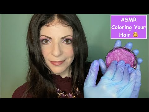 ASMR Roleplay Coloring  and Styling Your Hair (Brushing, Washing, Blow Drying)
