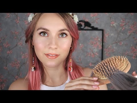ASMR ~ Hair BRUSHING & Scalp MASSAGE ~ So soothing, slowly and very gentle ... EAR to EAR WHISPER