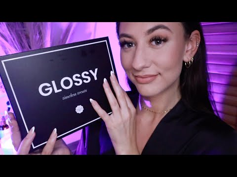 ASMR Glossybox February 2022 Unboxing 💜 tapping and whispering