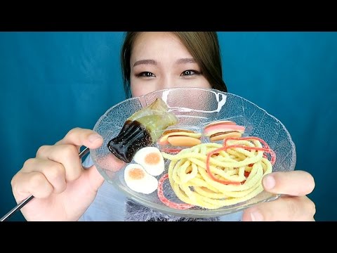 [Eng Sub][한국어 ASMR] 젤리로 식사하기 / Eating a meal of jellies