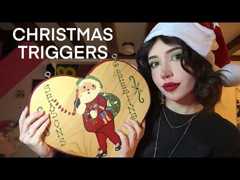 Christmas Triggers ASMR | Tapping, Scratching, Whispering, Rambling