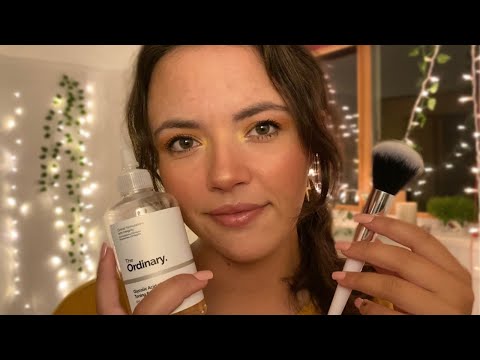 ASMR Cozy Personal Attention for Sleep | skincare, face tracing, positive affirmations