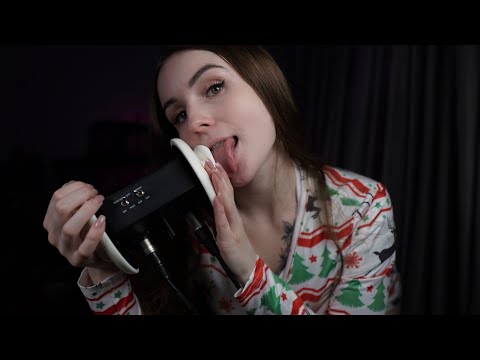 ASMR EAR LICKING, MOUTH SOUNDS, KISSES 🎄