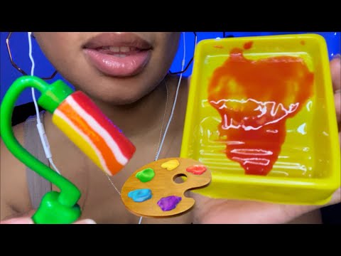 ASMR | Candy Spit Painting 🎨 1 minute mouth sounds