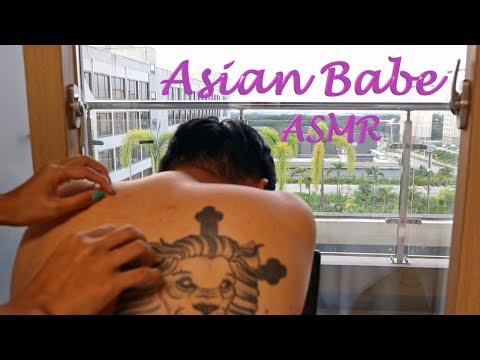 ASMR Back Neck Nape Tickle Massage (Chris got shivers!)