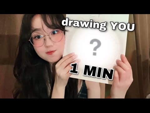 ASMR drawing you in 1 minute (VERY accurate) ✍🏻🎨👀