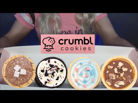 ASMR Crumbl Cookie Review | Most EXCITING EVER | Oreo, TWIX,  Cotton Candy, Muddy Buddy | Whispered
