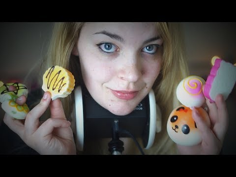 ASMR Squishy Sticky Stress Toys and Slow Trigger Words [Binaural]