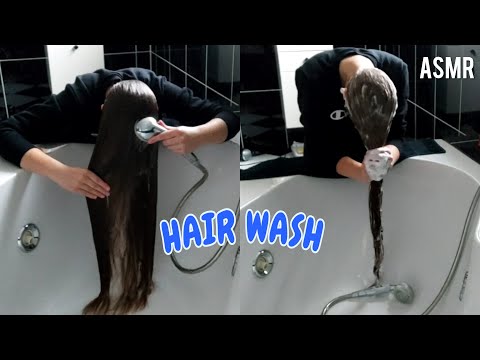 ASMR Relaxing Long Hair Washing Forward (Shampooing, Conditioning, Rinsing)