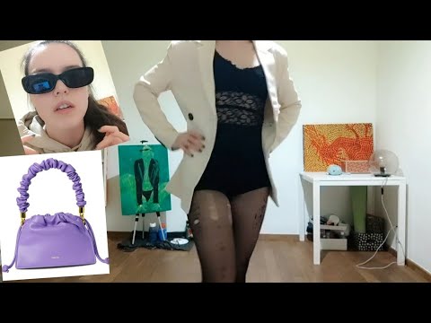 ASMR try on haul and SINBONO hand bags review