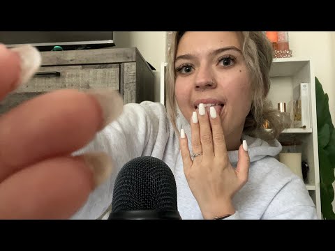 ASMR| Covering Your Eyes with Finger Licking & Kisses/ Inaudible Whispering