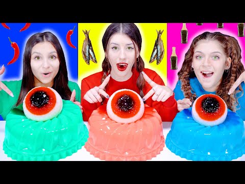 ASMR Giant Eyeball Jelly Cake Decoration! 케이크 먹방 챌린지 Mukbang by LiLiBu