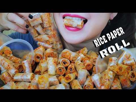 ASMR BÁNH TRÁNG CUỘN RICE PAPER ROLL MOST POPULAR SNACK IN VIETNAM PART 2 EATING SOUNDS | LINH-ASMR