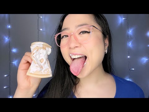 ASMR Asian Auntie Ear Licking Sticky Marshmallow Fluff (mouth sounds)