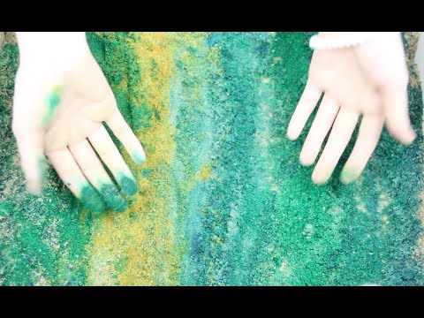 ASMR: Playing with Sand and Colorful Dyes