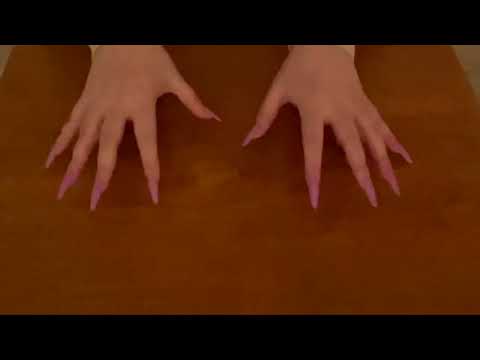 ASMR | Wooden table tapping and scratching, long nails, no talking