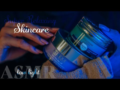 ASMR ~ Relaxing Skincare ~ Personal Attention, Low Light, Layered Sounds (no talking)