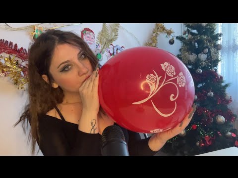 ASMR | Blowing and Deflating Balloons Slowly | Kisses, Spit Painting and Long Squeaky Sounds ❤️