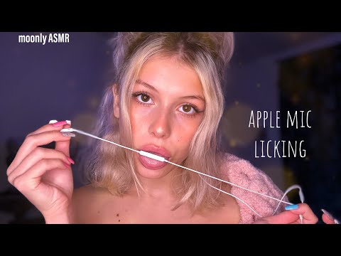 ASMR-apple mic licking🫦(mouthsounds,heavy breathing,sensitive…)