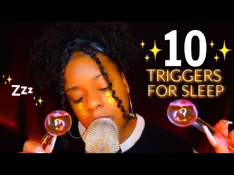 ASMR ✨TOP 10 TRIGGERS FOR SLEEPING & RELAXING 😴✨(99.9% OF YOU WILL SLEEP 💙🌙✨)