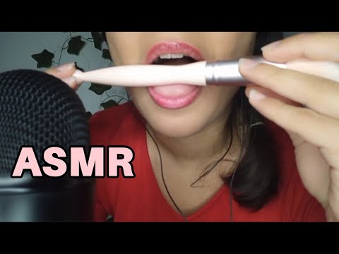 asmr ♡ pencil noms and nibbling 🖌 and Spit painting 💦 , fast and aggressive, no talking 💕