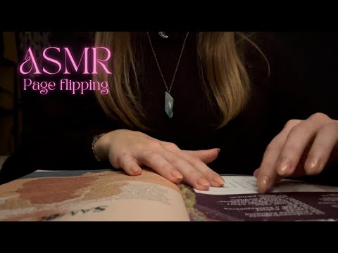 ASMR • page flipping 🦋 (+ finger licking, mouth sounds, tapping)