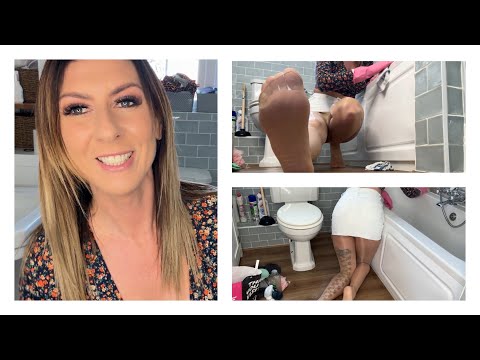 ASMR Cleaning - Clean The Bathroom Scrubbing Sounds Wet Pantyhose