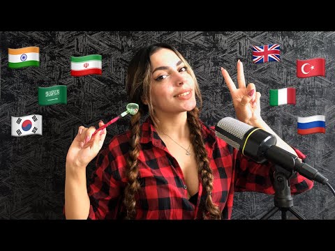 ASMR | Tingly Trigger Words in Multiple Languages / Hand Movements & Mouth Sounds