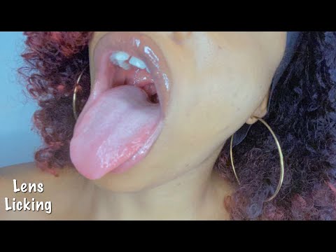 ASMR Upclose Lens Licking and Kisses| Wet Mouth Sounds