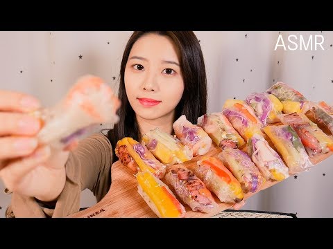 직접만든 아삭한 월남쌈 리얼사운드 먹방[ASMR](summer roll)월남쌈 이팅사운드,티몬 슈퍼마트,꿀꿀선아,suna asmr,real eating sounds,mukbang,