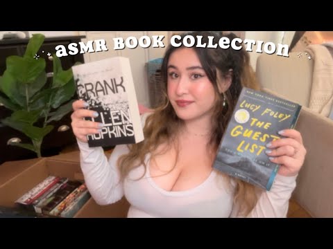 asmr ⊹ ࣪  my book collection (tapping, whisper rambling, page flipping)