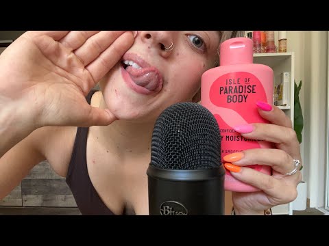 ASMR| Up Close Lip Licking with layered tapping