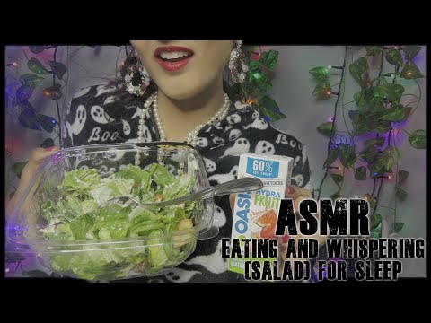 ASMR Eating ♥and Whispering Salad 🥗Eating Sounds For SLEEP ♡