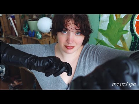 ASMR leather gloves and sticky tape \ no talking