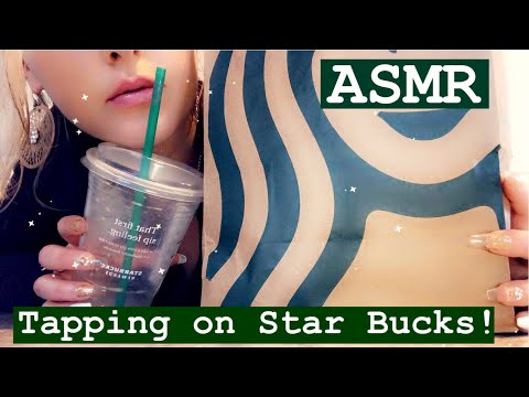 ASMR | tapping & scratching on Starbucks cup/bag ✨